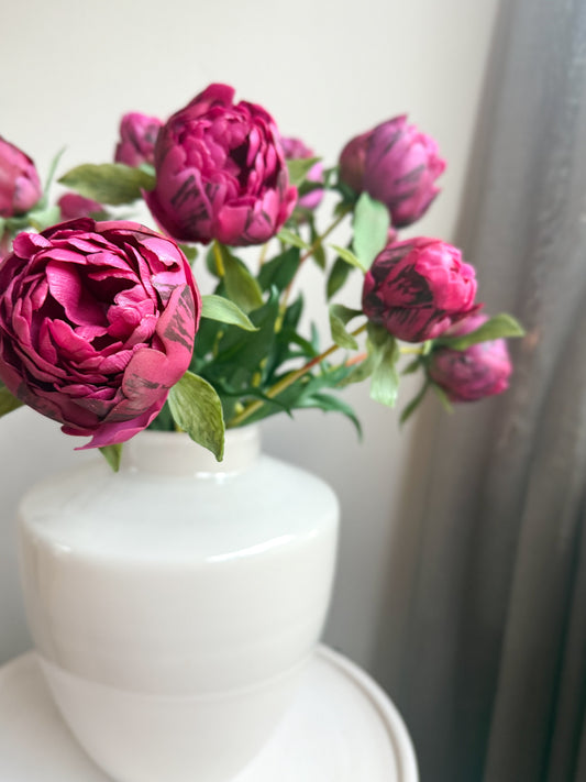 Boeket mix 12 pioenrozen | Aubergine Geluk in bloei