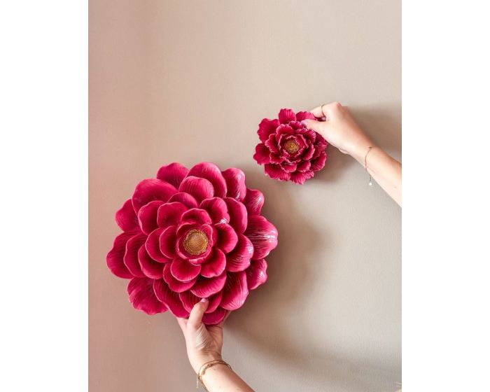 Wanddecoratie keramiek bloem | Roze Geluk in bloei