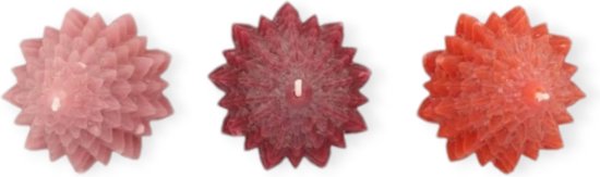 Kerstboomkaarsen Rode mix | 12 cm Geluk in bloei