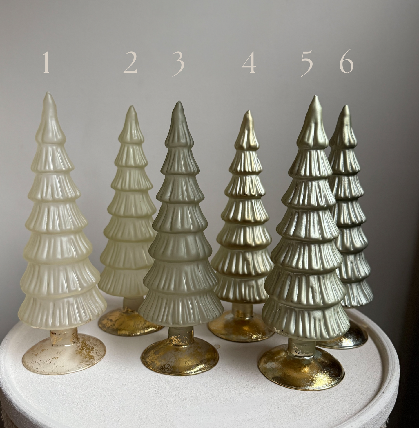 Glazen kerstboompjes | Groentint 25 cm x Ø 9 cm