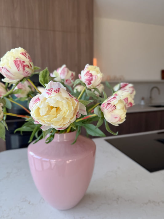 Bos van 3 crème pioenen | 48 cm (maat S) Geluk in bloei