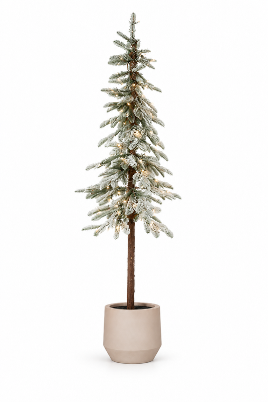 Kerstboom met sneeuw en LED-verlichting | in 2 maten Geluk in bloei