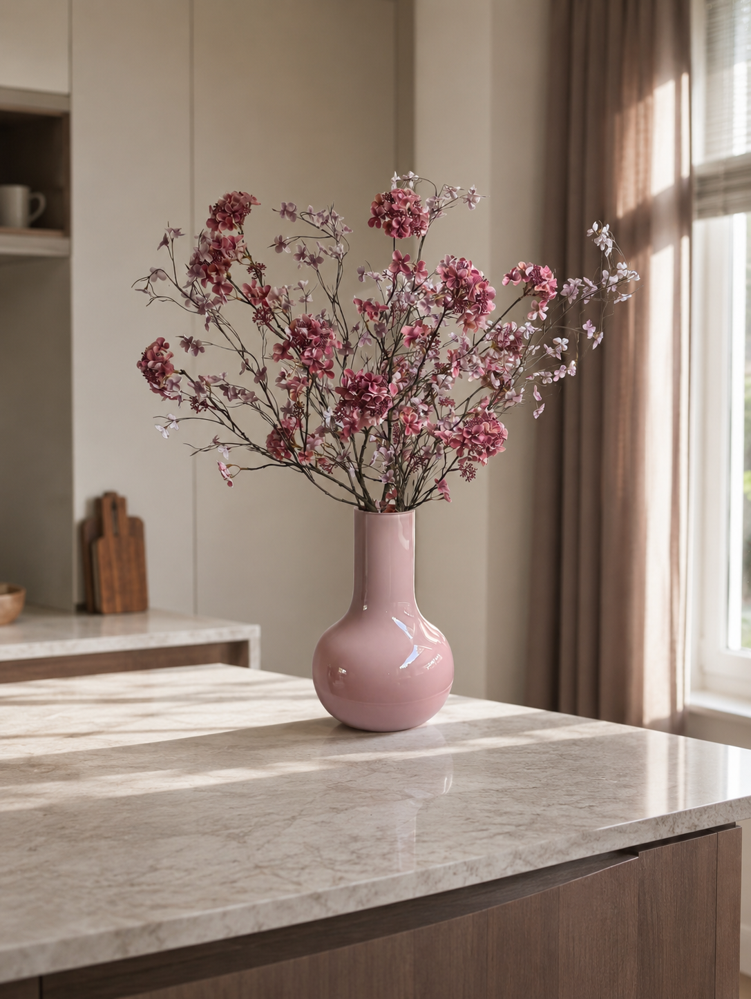 Hortensiatak mauve 109 cm Geluk in bloei