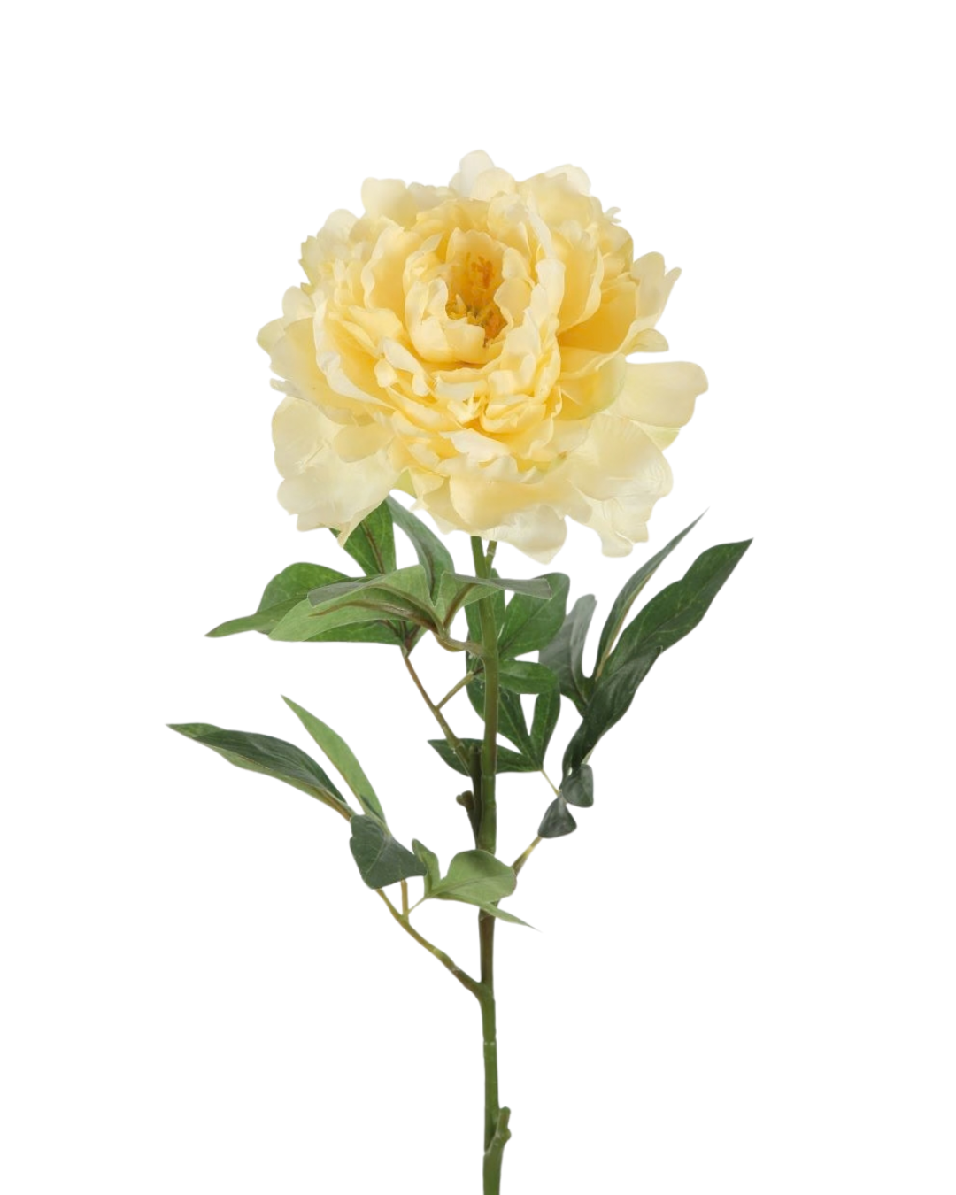 Kunstbloem Pioen – Geel | 80–90 cm Geluk in bloei