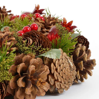 Kerstkrans Landon met dennenappels | Ø45 cm Geluk in bloei