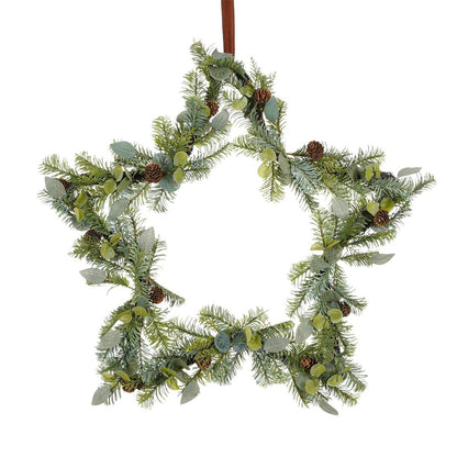Kerstkrans Groene Ster | 60 cm Geluk in bloei