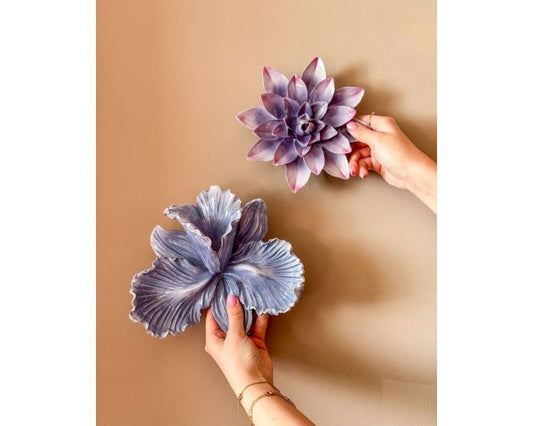 Wanddecoratie keramiek bloem | Licht blauw Geluk in bloei