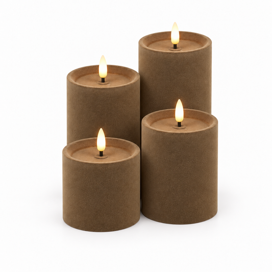 LED kaars Lyon velvet – Taupe | Countryfield (Kopie) Geluk in bloei