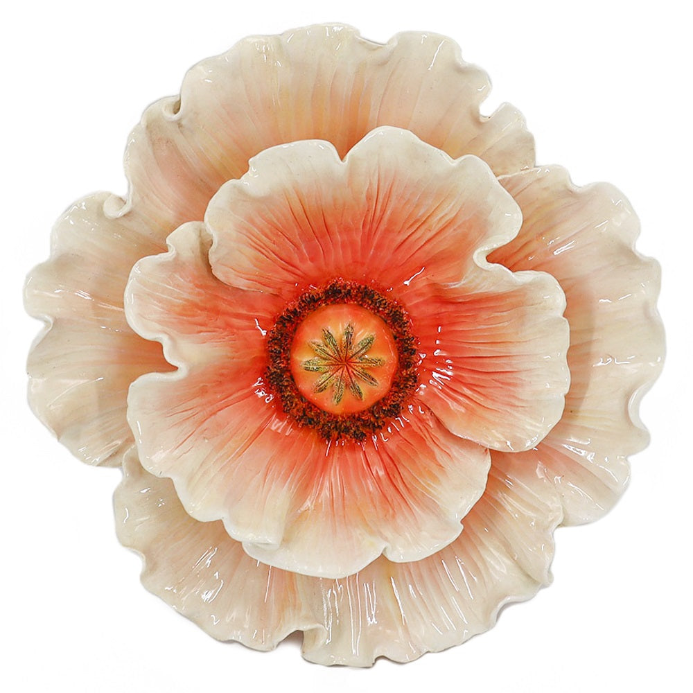 Wanddecoratie keramiek bloem | Peach Geluk in bloei