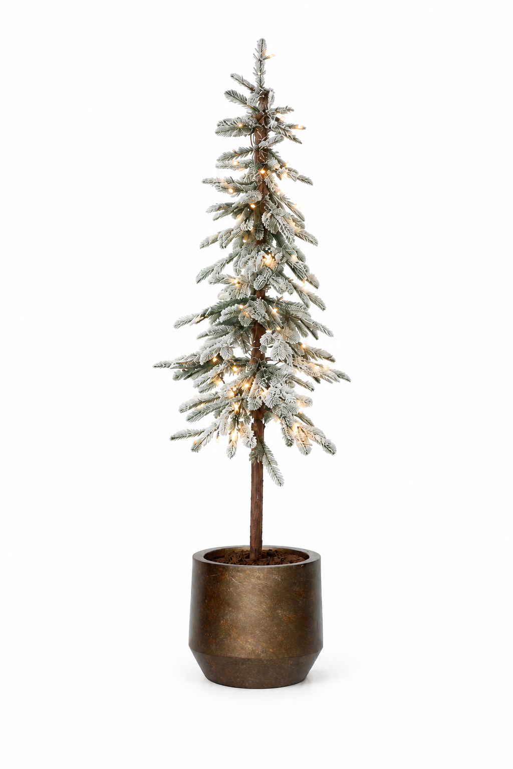 Kerstboomset met LED-verlichting inclusief pot Geluk in bloei