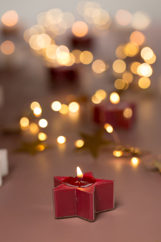 Waxinelichtje ster | Rood