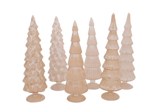 Glazen kerstboom Velvet Sand | 10 × 30 cm Geluk in bloei
