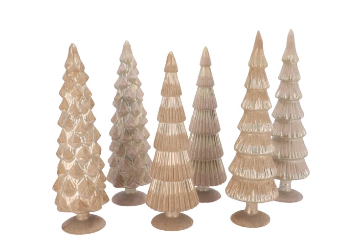 Glazen kerstboom Velvet Sand | 10 × 30 cm Geluk in bloei