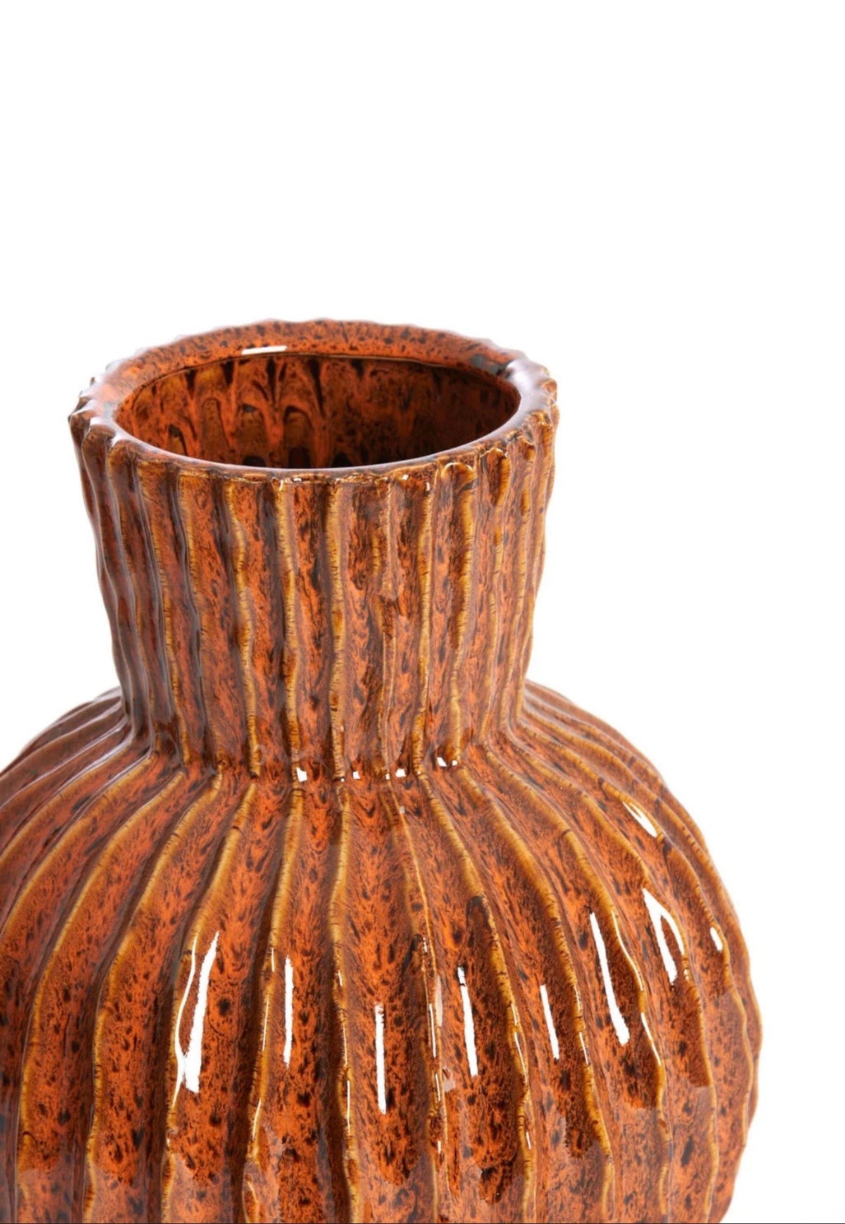Vaas Zirja Oranje Ø25 × H30 cm Geluk in bloei