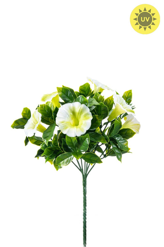 Petunia zijden buiten plant wit 28 cm - UV bestendig Geluk in bloei