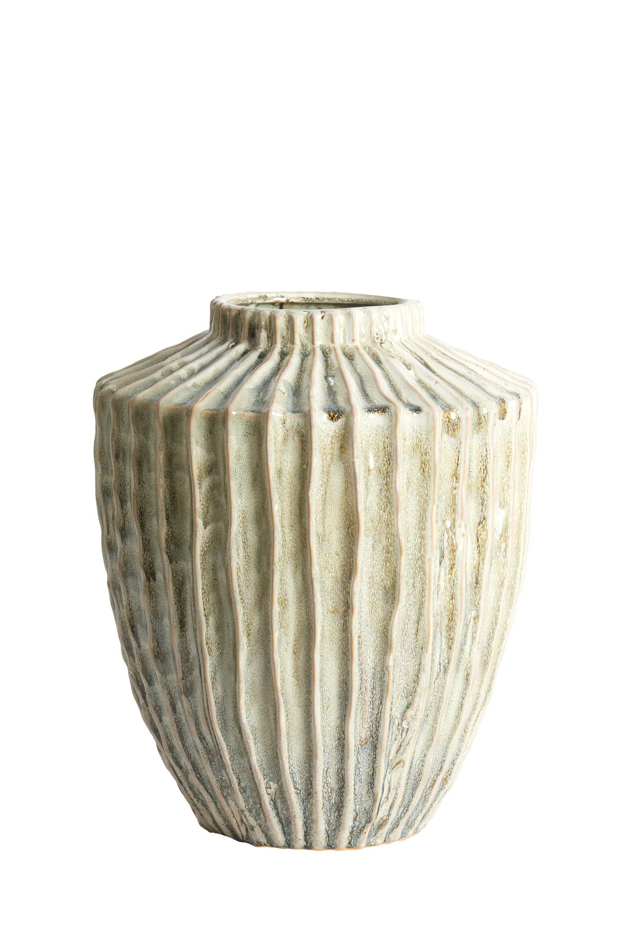 Vaas Talea Olijfgroen-Crème Ø30x32 cm Geluk in bloei