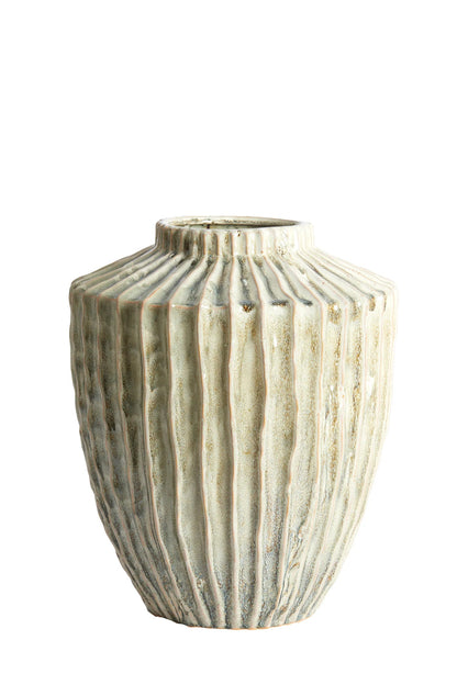 Vaas Talea Olijfgroen-Crème Ø30x32 cm Geluk in bloei