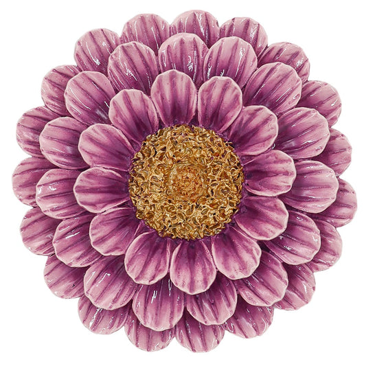 Wanddecoratie keramiek bloem | Paars groot Geluk in bloei