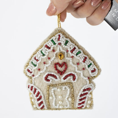 Kersthanger met kralen | Huisje