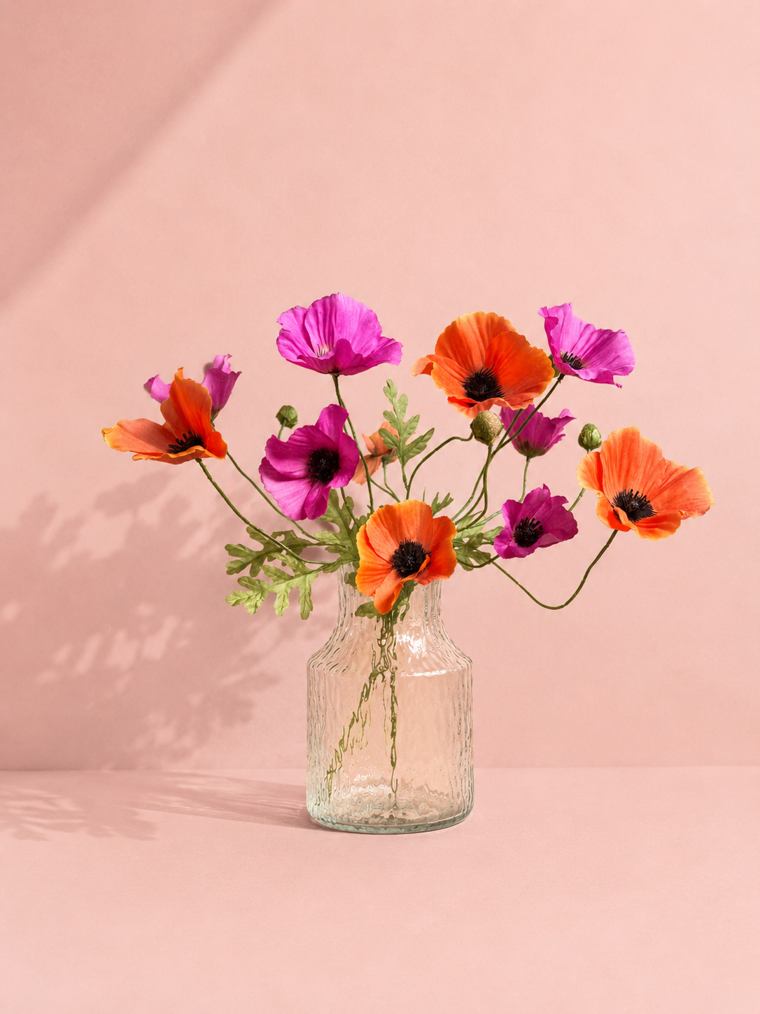 Boeket Poppy inclusief vaasje Ruby Geluk in bloei