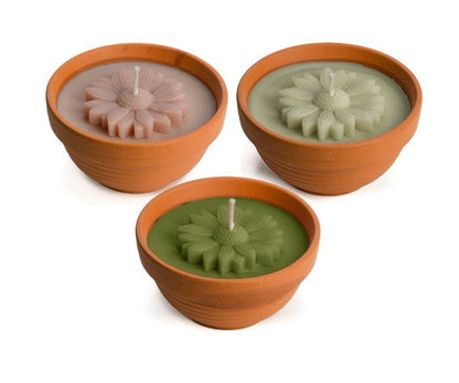 Flower bowl outdoor kaars | Diverse kleuren Geluk in bloei