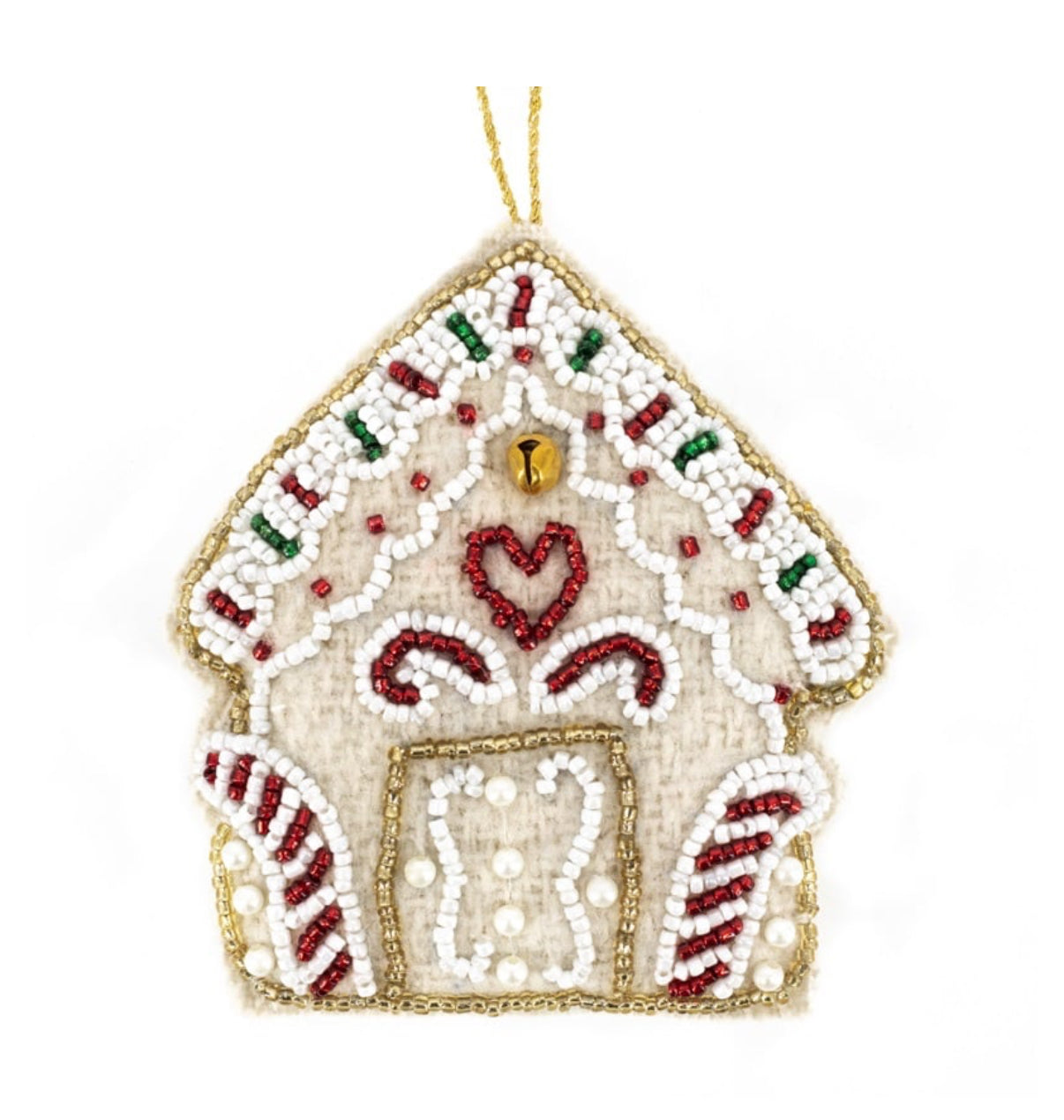 Kersthanger met kralen | Huisje