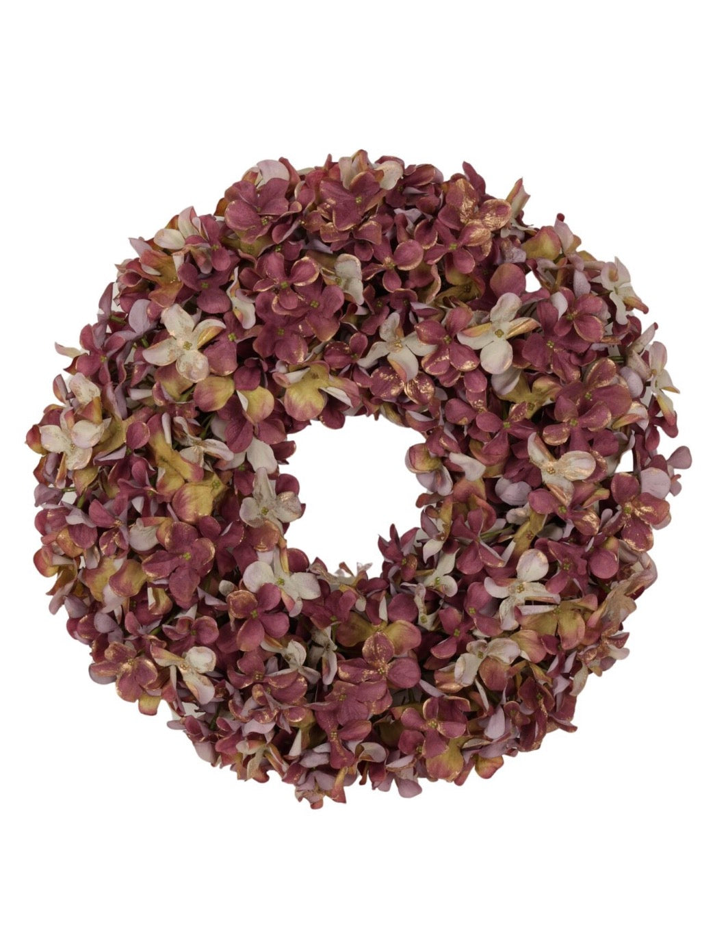 PRE-ORDER Luxe deurkrans van zijden hortensia’s Ø45 cm | Mauve Geluk in bloei