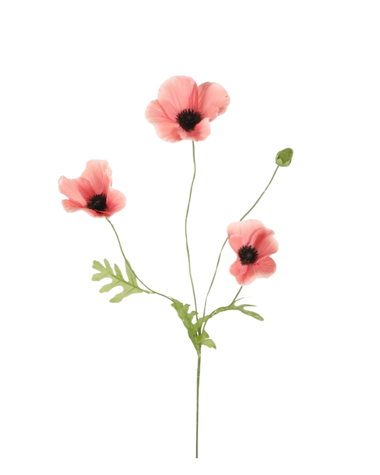 Kunstbloem Klaproos – Licht roze | 63 cm Geluk in bloei