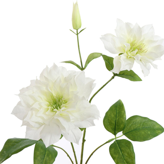Kunstbloem Clematis Crème | 70 cm Geluk in bloei