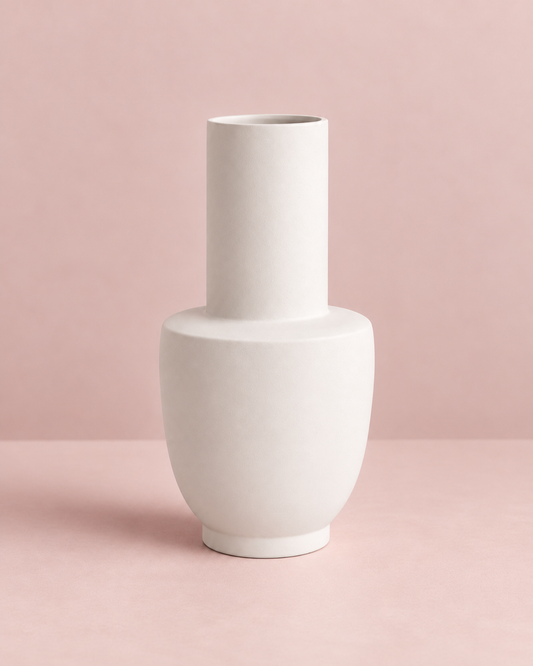 Vaas Datuh Crème | Ø21x40 cm Geluk in bloei