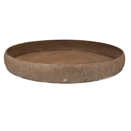 Rustiek metalen plateau – Bruin Ø47 cm Geluk in bloei