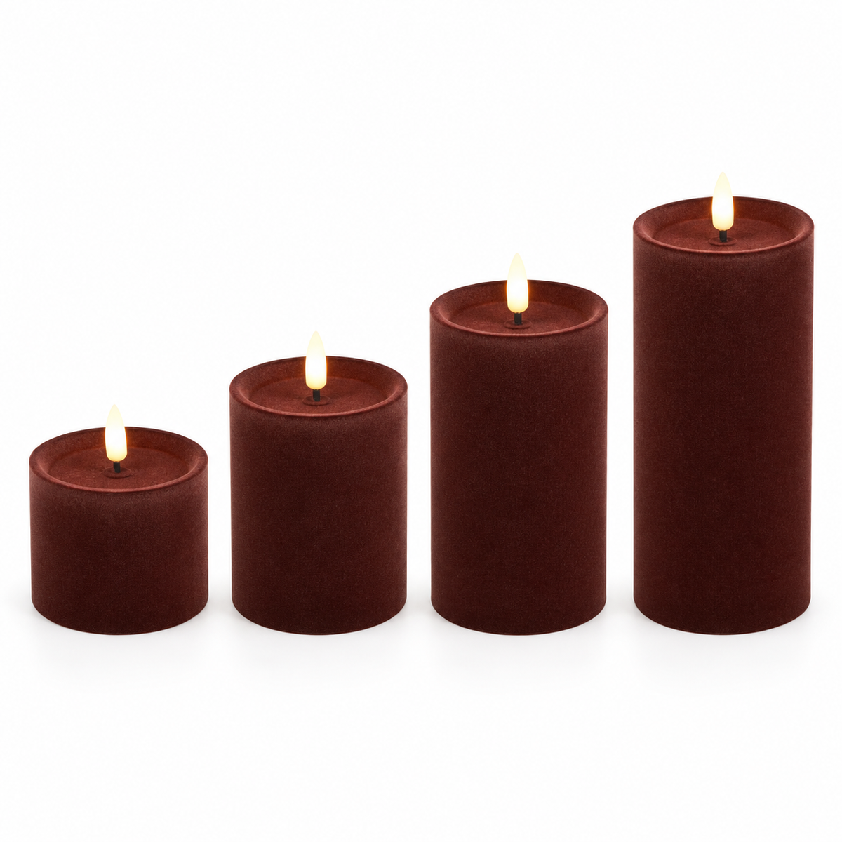 LED kaars Lyon velvet – Bordeaux | Countryfield Geluk in bloei