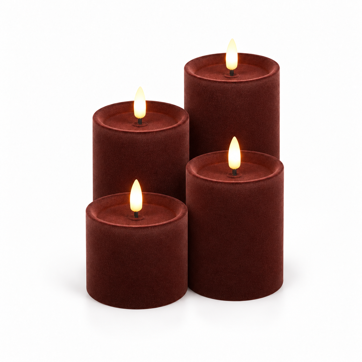 LED kaars Lyon velvet – Bordeaux | Countryfield Geluk in bloei