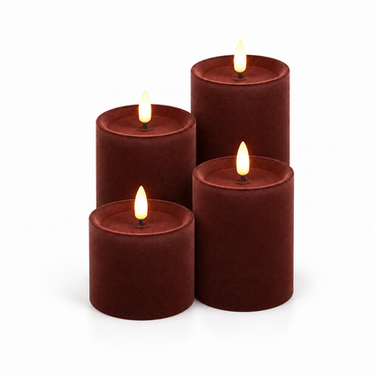 LED kaars Lyon velvet – Bordeaux | Countryfield Geluk in bloei