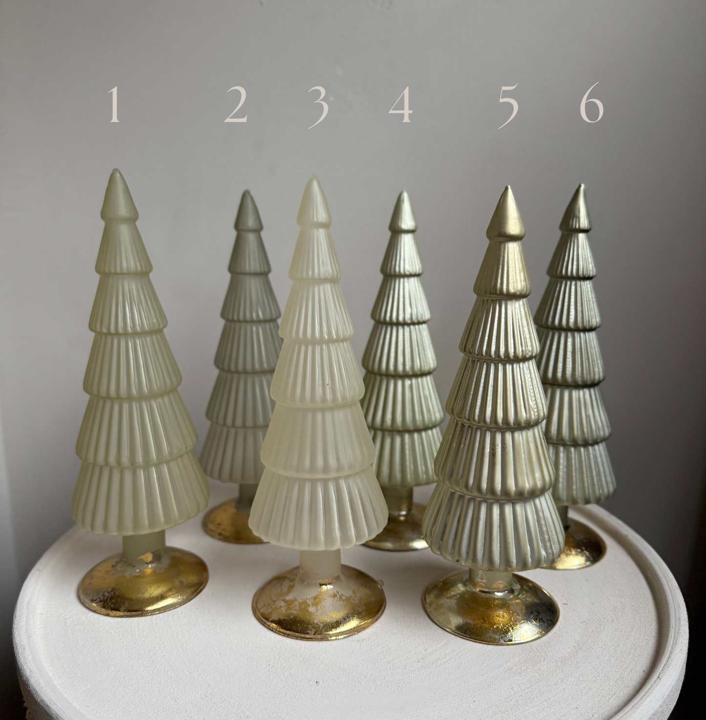 Glazen kerstboompjes | Groentint 25 cm x Ø 9 cm