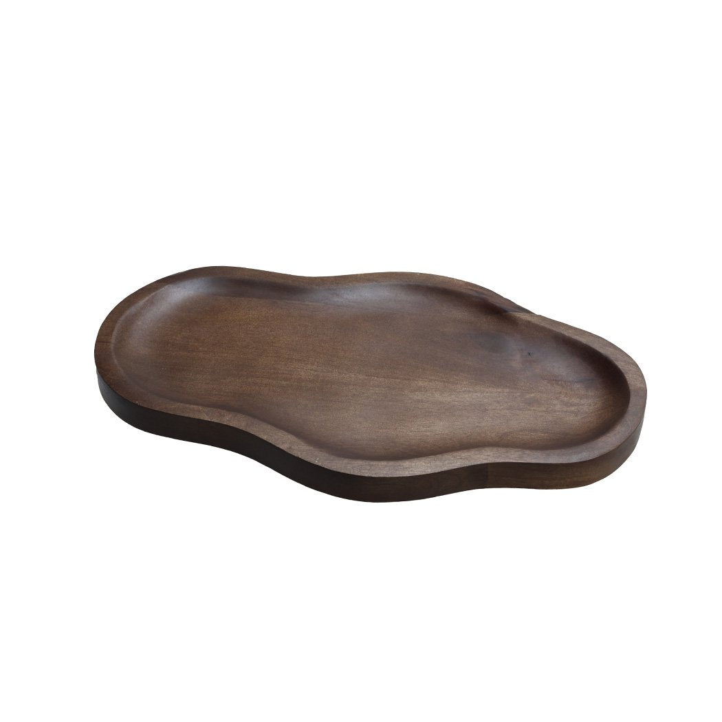 Dienblad Bauru walnut in 2 maten | Vase The World Geluk in bloei