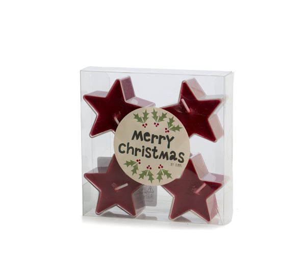 Waxinelichtje ster | Rood