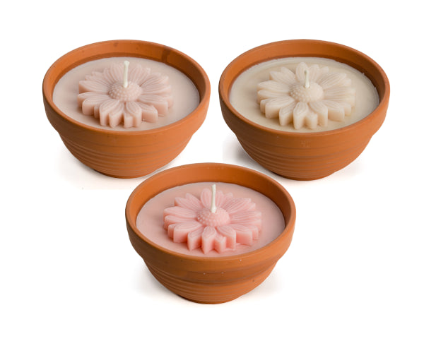 Flower bowl outdoor kaars | Diverse kleuren Geluk in bloei