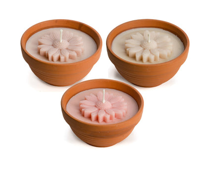 Flower bowl outdoor kaars | Diverse kleuren Geluk in bloei