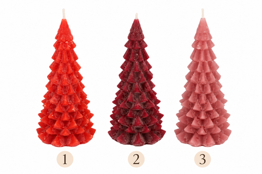 Kerstboomkaarsen Rode mix  | 12 cm Geluk in bloei