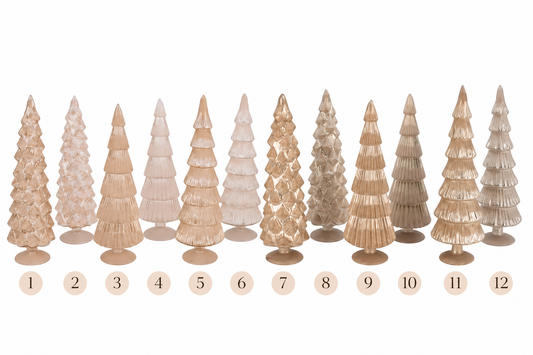 Glazen kerstboom Velvet Sand | 10 × 30 cm Geluk in bloei
