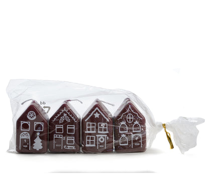 Kaars kersthuisje advent | Aubergine