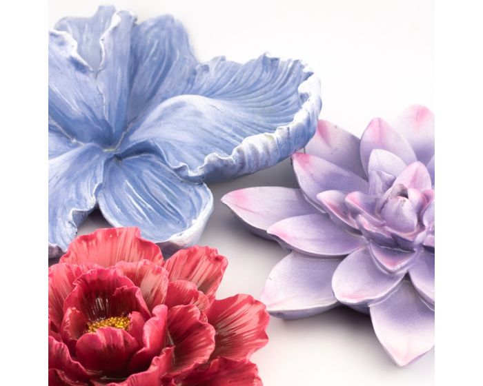 Wanddecoratie keramiek bloem | Licht blauw Geluk in bloei