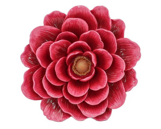 Wanddecoratie keramiek bloem | Roze Groot Geluk in bloei