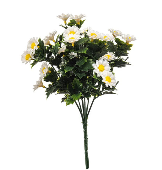Margriet zijden buiten plant wit | 28 cm Geluk in bloei