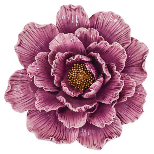 Wanddecoratie keramische bloem | Paars Geluk in bloei